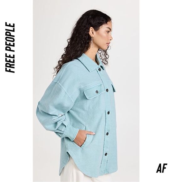 FREE PEOPLE RUBY JACKET IN HAWAIIAN BLUE NEW LARGE - Picture 6 of 7